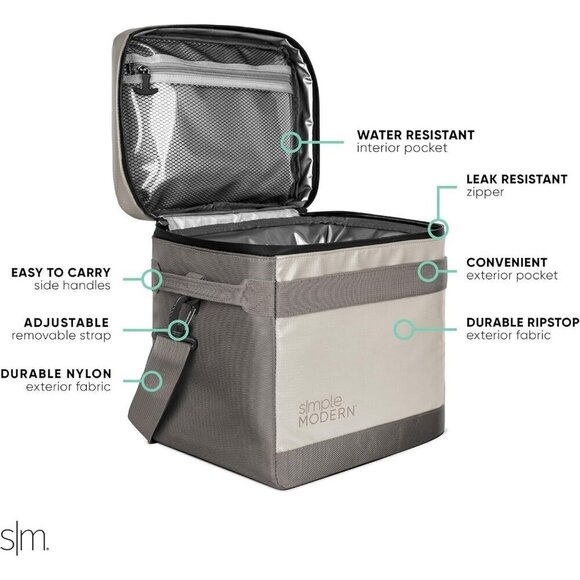 Simple Gray No Modern Camp Kitchen Day Cooler Polyester ice chest - Picture 2 of 6